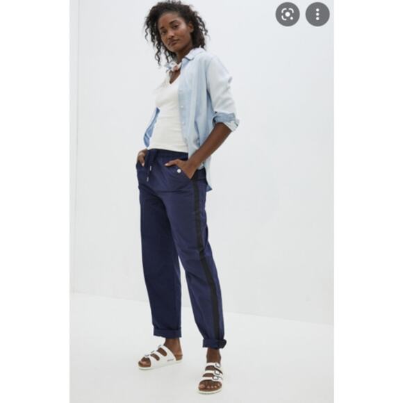 Anthropologie Maeve Tenley Twill Track Tuxedo Stripe Tapered Pants Women Sz XS - Picture 8 of 10